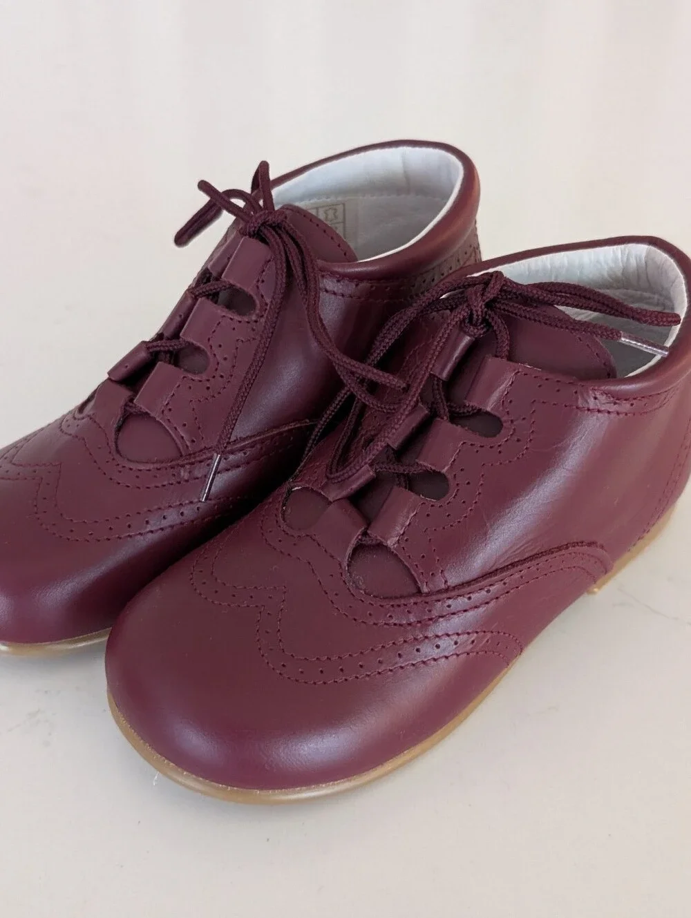 Pepa London | Oxford Baby Booties in Burgundy